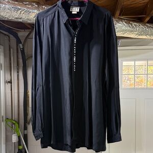 Elegant Black Button-Down Shirt for Men